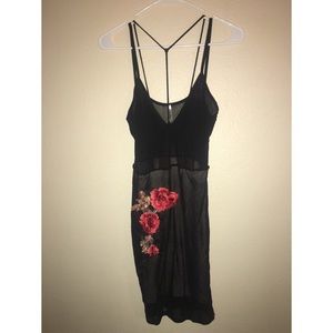 Floral  skin tight see-through dress